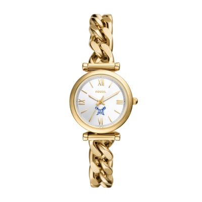 Hampton Pirates Fossil Women's Carlie Gold-Tone Stainless Steel Watch