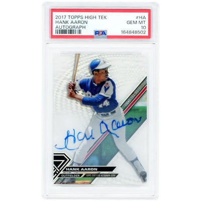 Hank Aaron Atlanta Braves Autographed 2017 Topps High Tek #HT-HA PSA Authenticated 10 Card