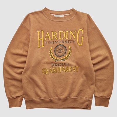 Harding Bison Campus Park Sportswear 90s Pullover Sweatshirt - Clay - XS by Fanatics Real Vintage
