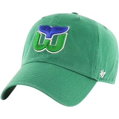 Hartford Whalers '47 Vintage Hockey Logo Clean Up Adjustable Hat - Green