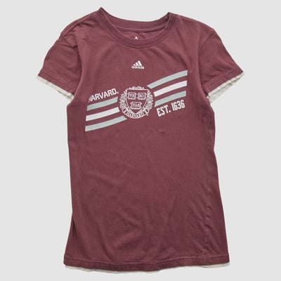 Harvard Crimson Adidas 2010s T-shirt - Maroon - M by Fanatics Real Vintage