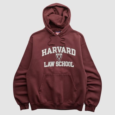 Harvard Crimson Champion 2000s Hooded Pullover Sweatshirt - Maroon - XS by Fanatics Real Vintage