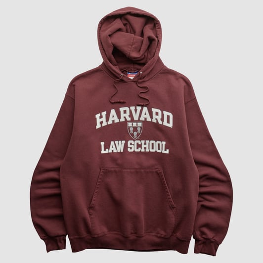 Harvard Crimson Champion 2000s Hooded Pullover Sweatshirt - Maroon - XS by Fanatics Real Vintage