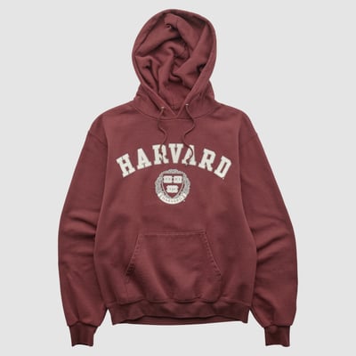 Harvard Crimson Champion 2000s Hooded Pullover Sweatshirt - Maroon - XS by Fanatics Real Vintage