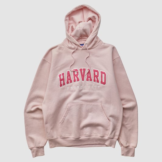 Harvard Crimson Champion 2000s Hooded Pullover Sweatshirt - Pink - S by Fanatics Real Vintage