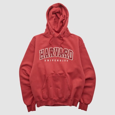 Harvard Crimson Champion 2000s Hooded Pullover Sweatshirt - Red - S by Fanatics Real Vintage