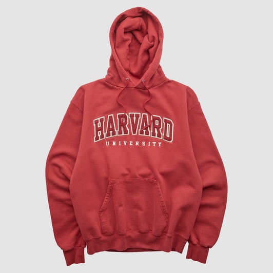 Harvard Crimson Champion 2000s Hooded Pullover Sweatshirt - Red - S by Fanatics Real Vintage