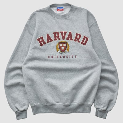 Harvard Crimson Champion 2000s Pullover Sweatshirt - Heather Gray - XS by Fanatics Real Vintage