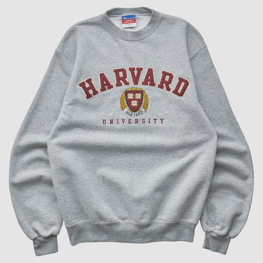 Harvard Crimson Champion 2000s Pullover Sweatshirt - Heather Gray - XS by Fanatics Real Vintage