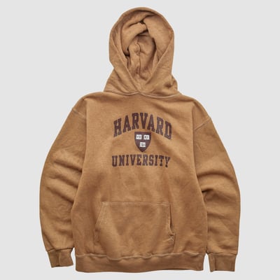 Harvard Crimson Cotton Exchange 2000s Hooded Pullover Sweatshirt - Clay - Yth XL by Fanatics Real Vintage