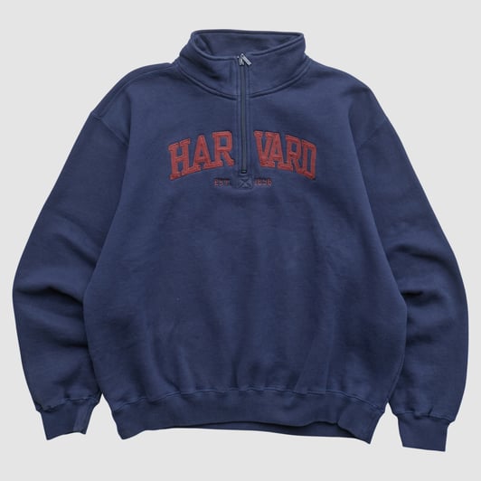 Harvard Crimson Jansport 2000s 1/4 Zip Sweatshirt - Navy - M by Fanatics Real Vintage