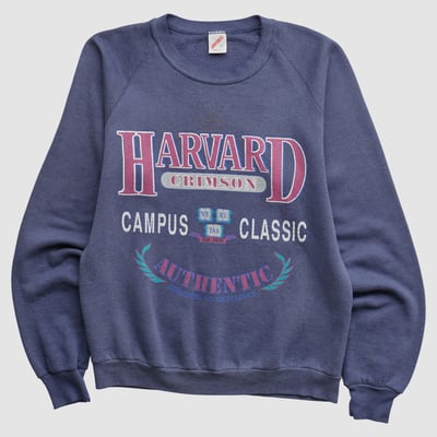 Harvard Crimson Jerzees 80s Pullover Sweatshirt - Navy - XXS by Fanatics Real Vintage