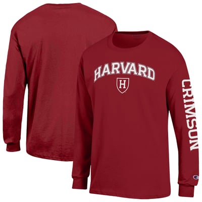 Harvard Crimson Champion Arch Logo Long Sleeve T-Shirt - Crimson