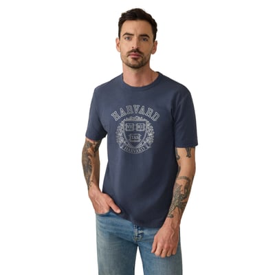 Harvard Crimson FAHERTY Sunwashed T-Shirt - Navy