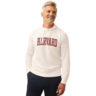 Harvard Crimson FAHERTY Sunwashed Slub Hoodie - White