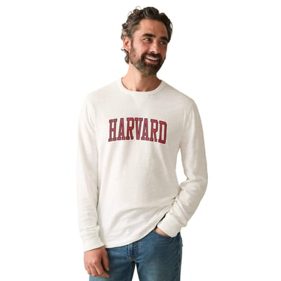 Harvard Crimson FAHERTY Sunwashed Slub Sweatshirt - White