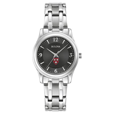 Harvard Crimson Bulova Women's Corporate Collection Stainless Steel Watch - Black