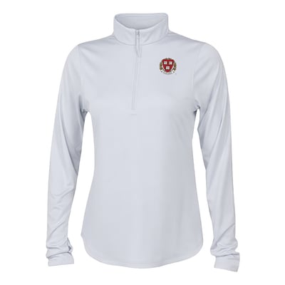  Harvard Crimson Columbia Women's Fairway Breeze Quarter-Zip Pullover - White