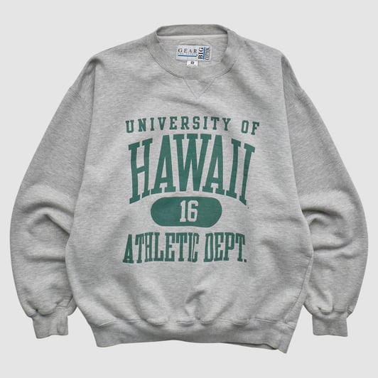 Hawaii Rainbow Warriors Gear For Sports 2000s Pullover Sweatshirt - Heather Gray - L by Fanatics Real Vintage