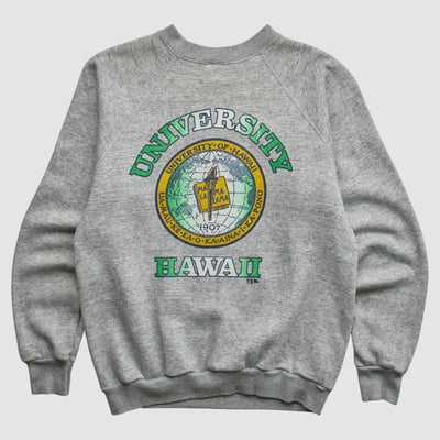 Hawaii Rainbow Warriors Tultex 80s Pullover Sweatshirt - Heather Gray - XS by Fanatics Real Vintage