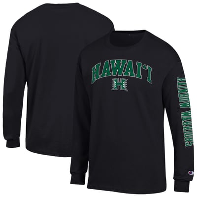 Hawaii Rainbow Warriors Champion Arch Logo Long Sleeve T-Shirt - Black