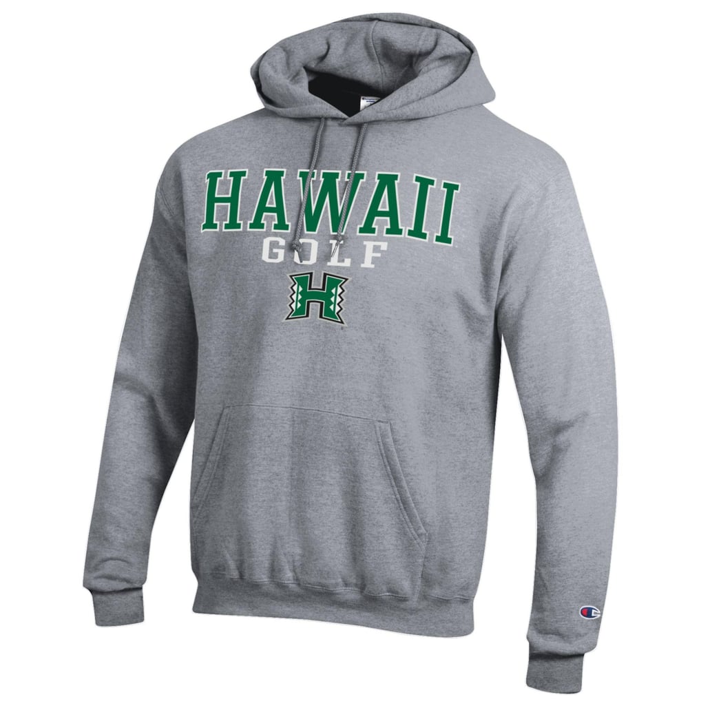  Hawaii Rainbow Warriors Champion Stacked Golf Powerblend Pullover Hoodie - Gray