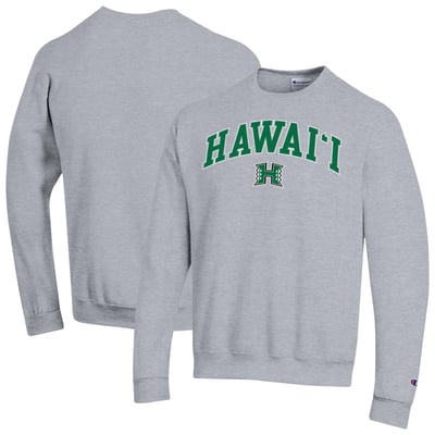 Hawaii Rainbow Warriors Champion Arch Powerblend Sweatshirt - Heather Gray