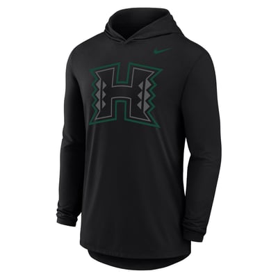 Hawaii Rainbow Warriors Nike Tri-Blend Dri-FIT Long Sleeve Hooded T-Shirt - Black