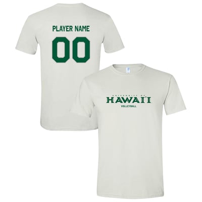  Hawaii Rainbow Warriors Unisex Collegiate Volleyball NIL Pick-A-Player Name & Number Shirsey T-Shirt - White