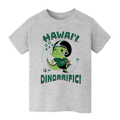 Hawaii Rainbow Warriors Vive La Fete Youth Dinorrific T-Shirt - Gray