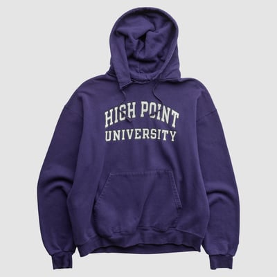 High Point Panthers Champion 2000s Hooded Pullover Sweatshirt - Purple - L by Fanatics Real Vintage
