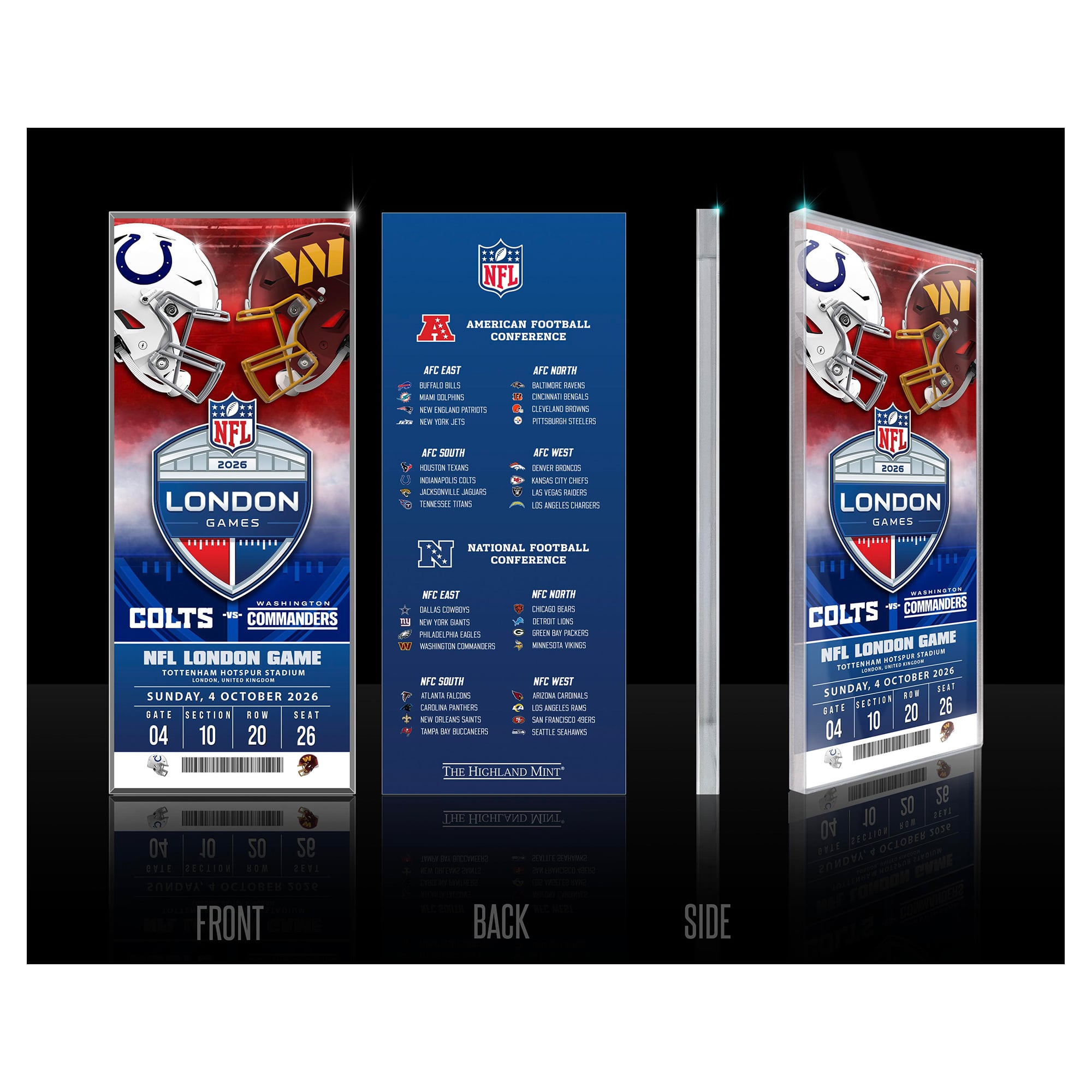 Highland Mint Indianapolis Colts vs. Washington Commanders London 2026 ...