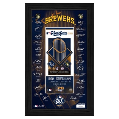 Milwaukee Brewers Highland Mint 2026 World Series Matchup 12" x 20" Signature Ticket Frame