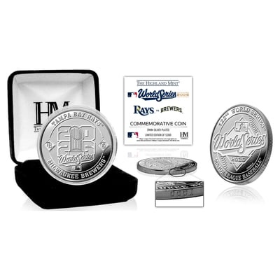 Milwaukee Brewers vs. Tampa Bay Rays Highland Mint 2026 World Series Matchup 39mm Silver Commemorative Coin