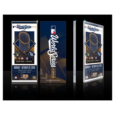 Milwaukee Brewers vs. Tampa Bay Rays Highland Mint 2026 World Series Matchup Commemorative Ticket 3D Acrylic Block Art
