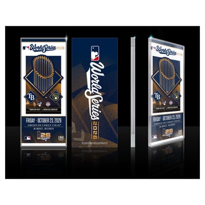 Tampa Bay Rays vs. Milwaukee Brewers Highland Mint 2026 World Series Matchup Commemorative Ticket 3D Acrylic Block Art