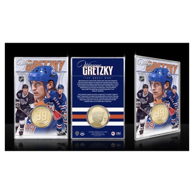 Wayne Gretzky Los Angeles Kings & New York Rangers Highland Mint Limited Edition Bronze Coin with Acrylic Holder
