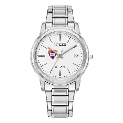  Hobart & William Smith Colleges Citizen Watch Women's Eco-Drive White Dial Stainless Steel Watch - Silver
