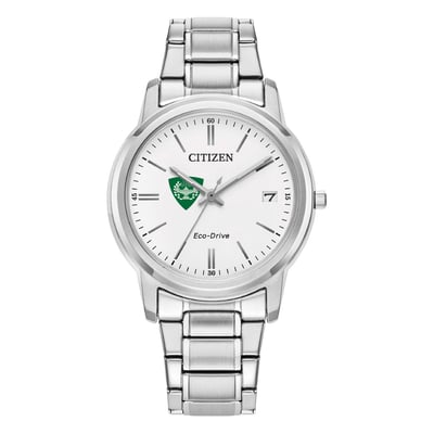  Hobart & William Smith Colleges Citizen Watch Women's Eco-Drive White Dial Stainless Steel Watch - Silver