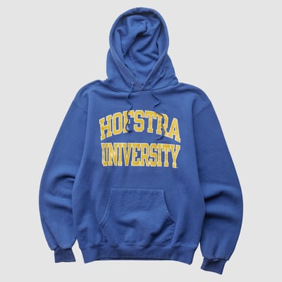 Hofstra University Champion 2000s Hooded Pullover Sweatshirt - Blue - XXS by Fanatics Real Vintage