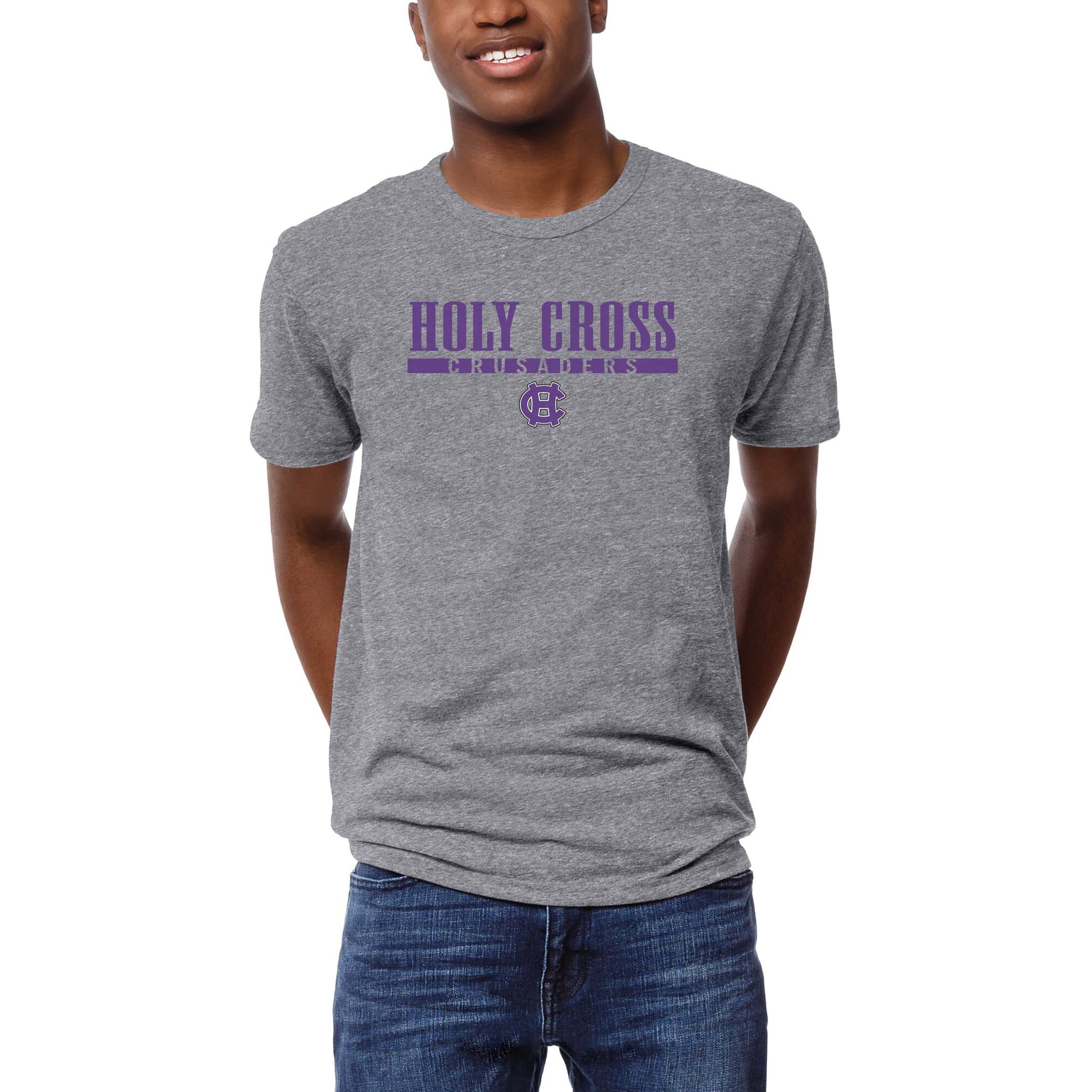 Holy Cross Crusaders League Collegiate Wear Victory Falls Tri-Blend T ...
