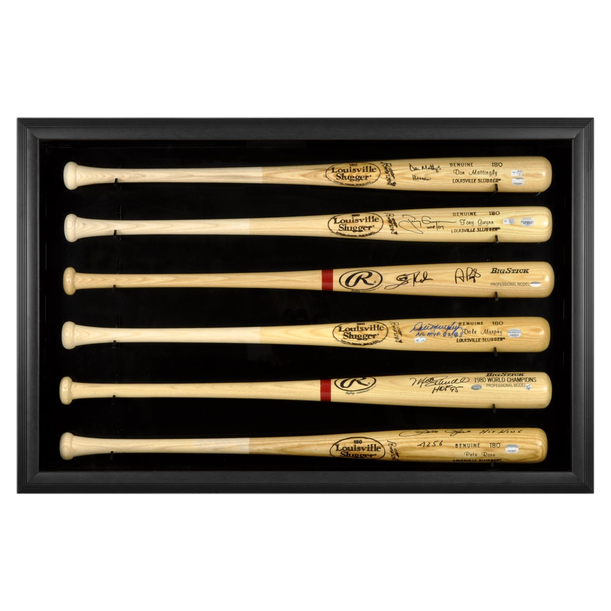 Bat Style Case For Fanatics Authentic Black Framed Wall-Mounted Bat Display Case for 6 Bats