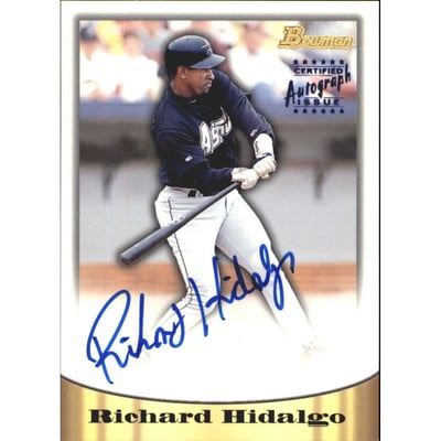1998 Bowman Certified Blue Autographs #12 Richard Hidalgo