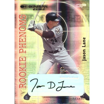 2002 Donruss Rookies Phenoms Autographs #3 Jason Lane/500