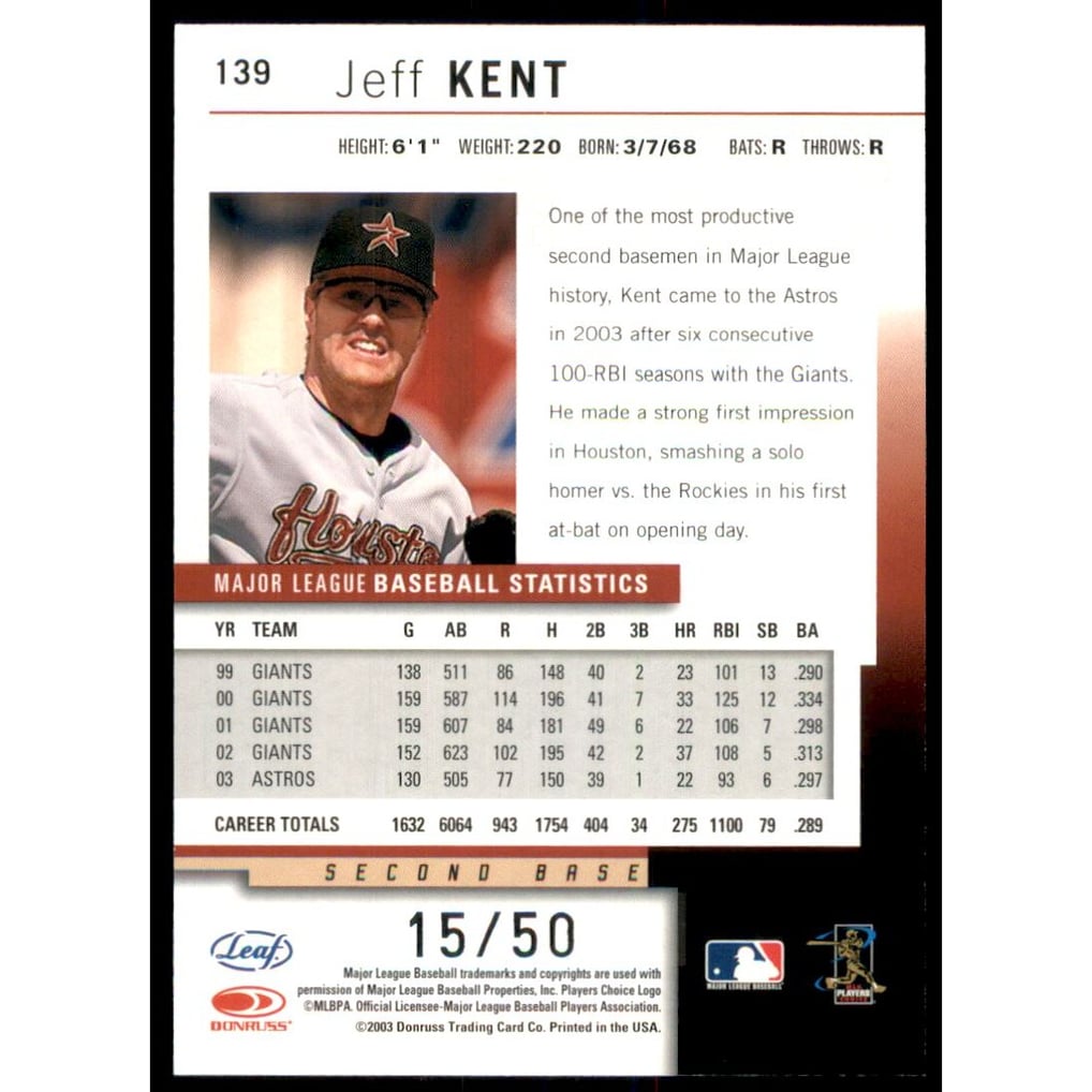 2004 Leaf Press Proofs Silver #139 Jeff Kent
