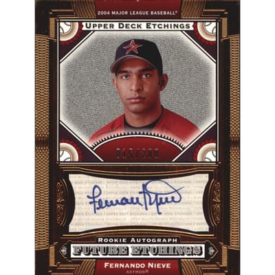 2004 Upper Deck Etchings Blue Ink #130 Fernando Nieve FE