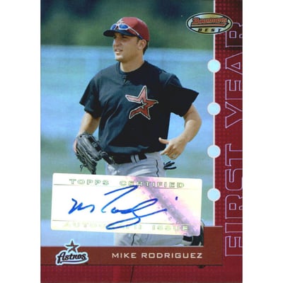 2005 Bowman's Best Red #107 Mike Rodriguez FY AU