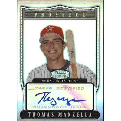 2007 Bowman Sterling Prospects Refractors #TM Thomas Manzella AU
