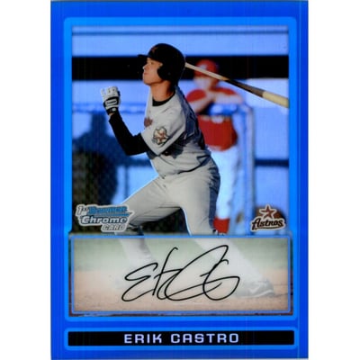 2009 Bowman Chrome Draft Prospects Blue Refractors #BDPP28 Erik Castro
