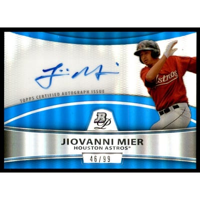 2010 Bowman Platinum Prospect Autographs Blue Refractors #JMI Jiovanni Mier
